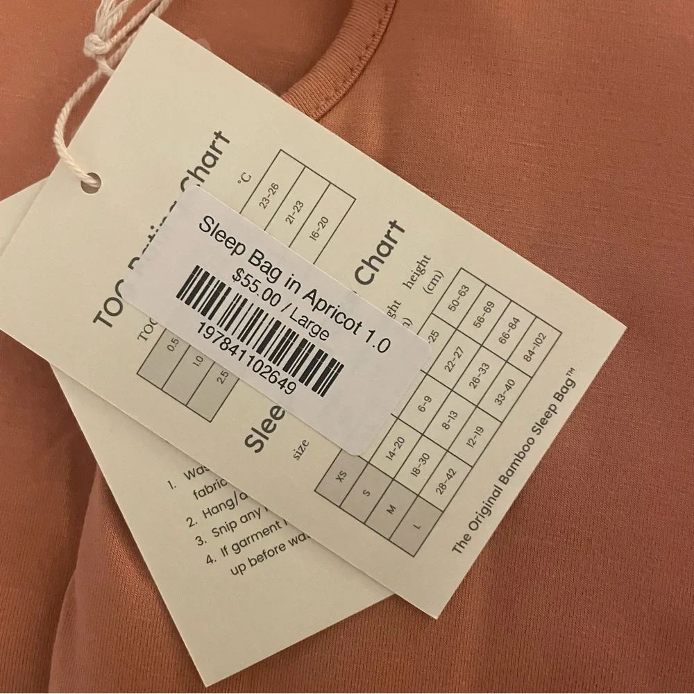 NWT Kyte Baby Sleep Bag in Apricot 1.0 Size Large - Picture 3 of 4